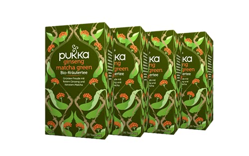 Pukka Bio-Tee Ginseng Matcha Green 80 Teebeutel, 4er Pack (4 x 20 beutel)
