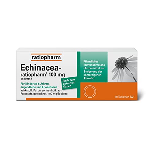 Echinacea-ratiopharm 100 mg Tabletten: Natürliche Unterstützung für das Immunsystem - zur Behandlung von Erkältungskrankheiten und Infekten der ableitenden Harnwege, 50 Tabletten