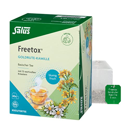 Salus - Freetox Goldrute-Kamille Tee - 1x 40 FB (68 g) - Kräutertee - mit 13 wertvollen Kräutern - basisch - blumig und frisch - Salus Qualität seit 1916 - bio