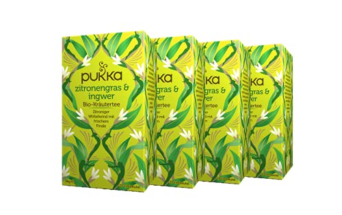 Pukka Bio-Tee Zitronengras & Ingwer 80 Teebeutel, 4er Pack (4 x 20 beutel)
