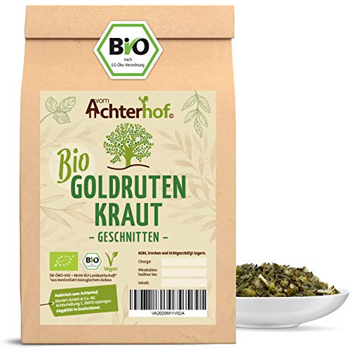 Goldrutenkraut Bio 500g | Goldrutenkraut getrocknet und geschnitten | ideal zur Zubereitung von Goldruten-Tee | naturrein | Kräutertee lose | vom Achterhof