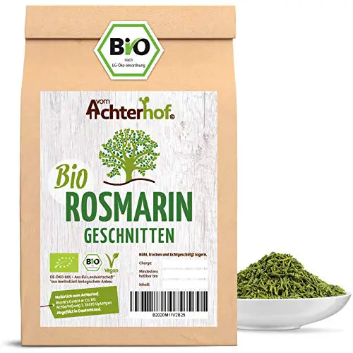 Bio-Rosmarin getrocknet geschnitten (250g) Rosmarin-Tee vom-Achterhof Bio-Gewürze Rosemary Cut Organic